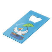 傘おもしろい踊り漫画 クレジットカード栓抜き (裏面アングル)