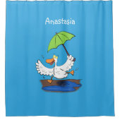 傘おもしろい踊り漫画 シャワーカーテン (正面)