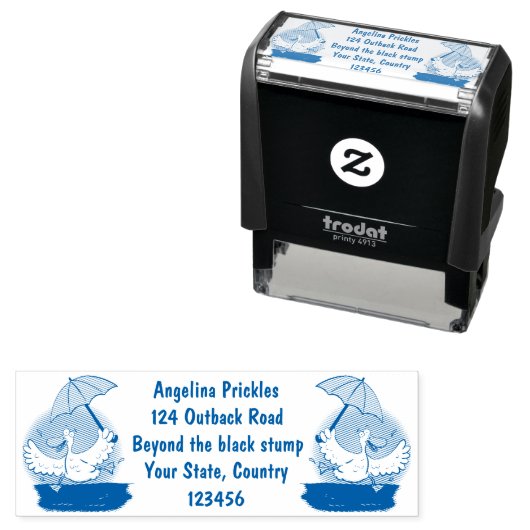 傘おもしろい踊り漫画 セルフインキングスタンプ (インサイチュ)