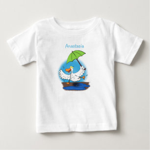 傘おもしろい踊り漫画 ベビーTシャツ