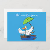 傘おもしろい踊り漫画 ポストカード (正面/裏面)