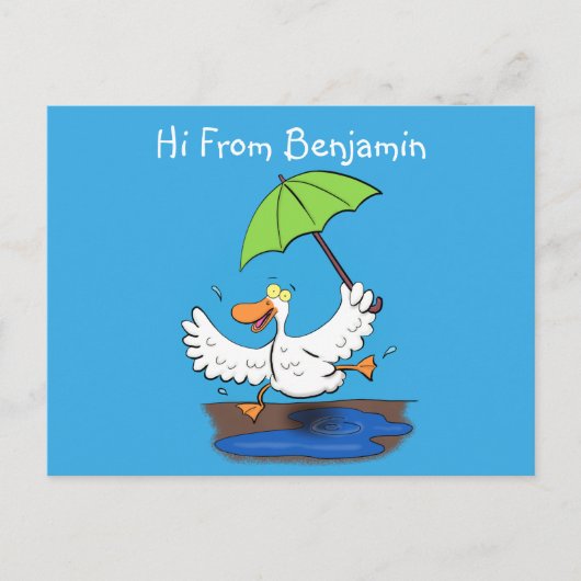 傘おもしろい踊り漫画 ポストカード (正面)