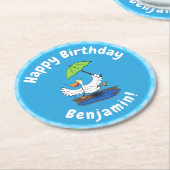 傘おもしろい踊り漫画 ラウンドペーパーコースター (アングル)