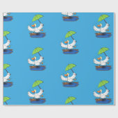 傘おもしろい踊り漫画 ラッピングペーパー (フラット)