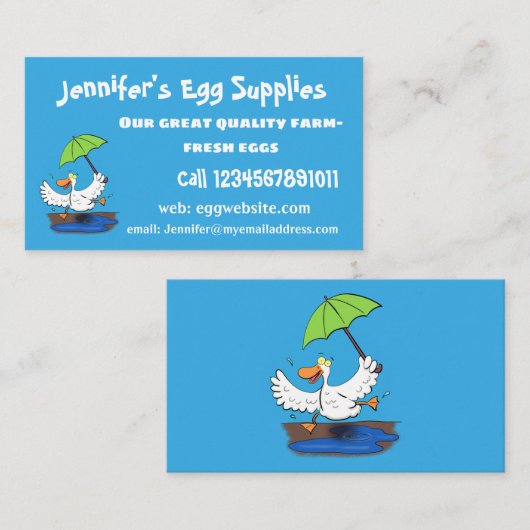 傘おもしろい踊り漫画 名刺 (正面/裏面)