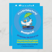 傘おもしろい踊り漫画 招待状 (正面/裏面)