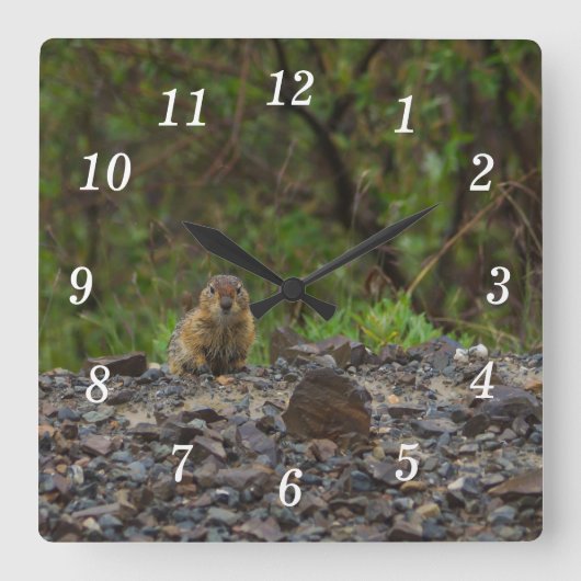 傘お願い壁時計 スクエア壁時計 (正面)