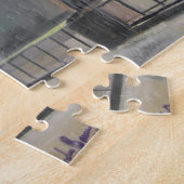 傘が付いているロンドンのカップルの雨の日 ジグソーパズル (側面)