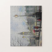 傘が付いているロンドンのカップルの雨の日 ジグソーパズル (縦)