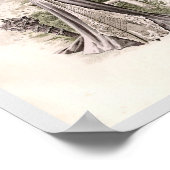 傘つきエドワーディアンレディヴィンテージファッション ポスター (角)