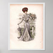 傘つきエドワーディアンレディヴィンテージファッション ポスター (正面)