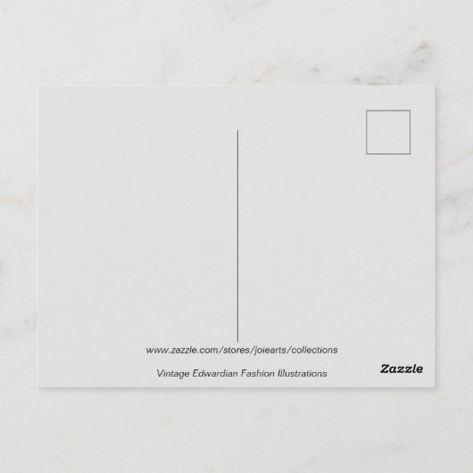 傘つきエドワーディアンレディヴィンテージファッション ポストカード (裏面)