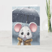 傘つきホワイトマウス カード (正面)