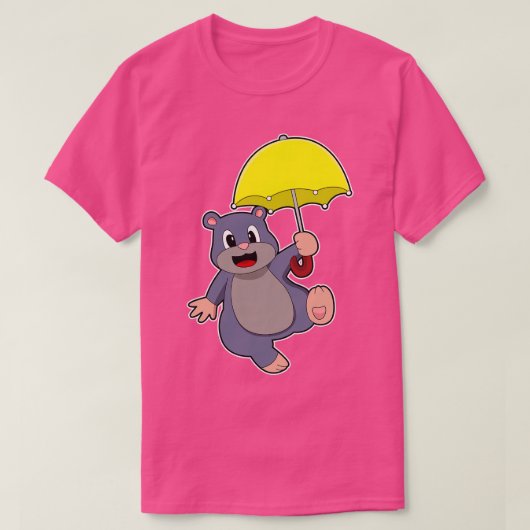 傘つきモグラ Tシャツ (デザイン正面)