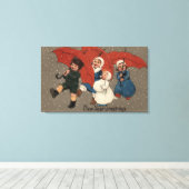 傘つきリトルキッズ キャンバスプリント (インサイチュ (ウッドフロア))