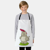 傘つき猫 エプロン (着用した状態)