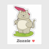 傘つき猫 シール (シート)