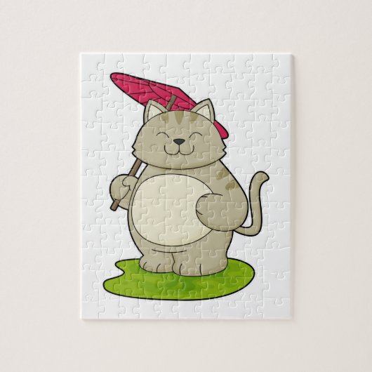傘つき猫 ジグソーパズル (縦)