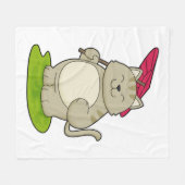 傘つき猫 フリースブランケット (正面(横))