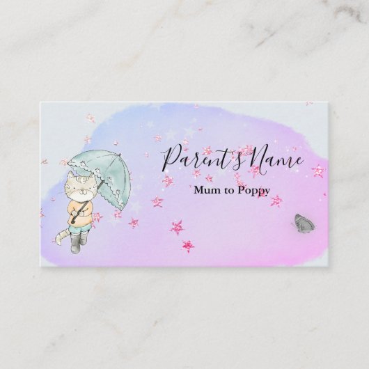 傘つき猫 名刺 (正面)