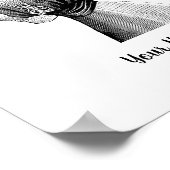 傘つき1800年代B/Wアートウーマン ポスター (角)