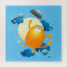 傘でかわいい飛んでいる子猫