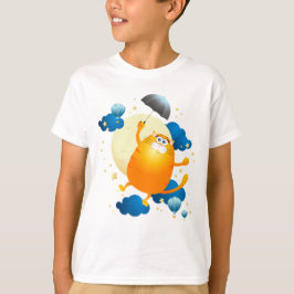 傘でかわいい飛んでいる子猫 Tシャツ