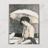 傘でギブソンガール1911雑誌表紙 ポストカード (正面)