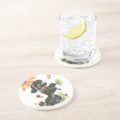 傘でプードルの子犬 コースター (側面)