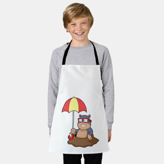 傘でモグラ エプロン (着用した状態)