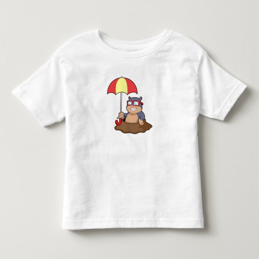 傘でモグラ トドラーTシャツ (正面)