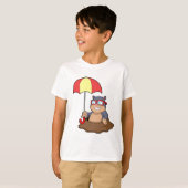 傘でモグラ Tシャツ (正面フル)