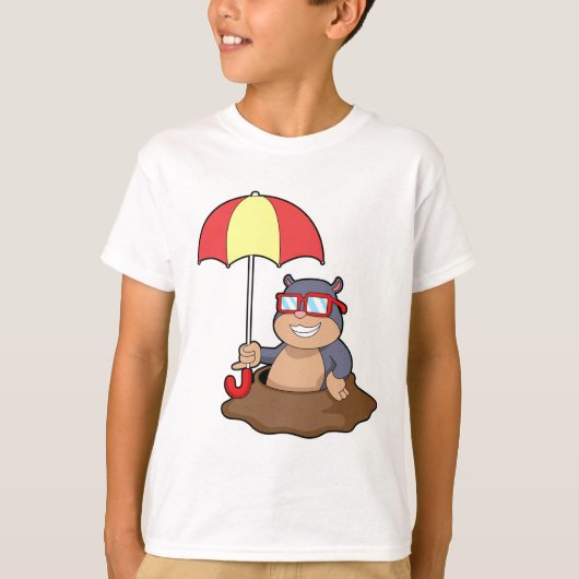傘でモグラ Tシャツ (正面)