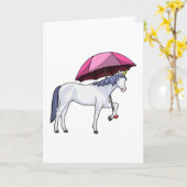 傘でユニコーン カード (黄色い花)