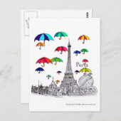 傘で旅行 ポストカード (正面/裏面)