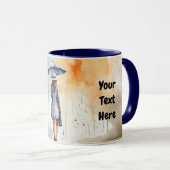 傘で水色レディーレイングレードレスマグ マグカップ (正面右)