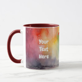 傘で水色レディーレイングレードレスマグ マグカップ