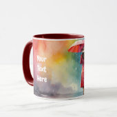 傘で水色レディーレイングレードレスマグ マグカップ (正面左)