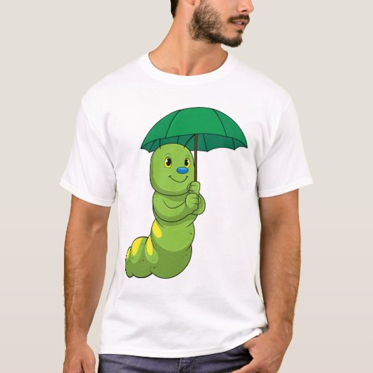 傘で雨が降ったもむし Tシャツ (正面)