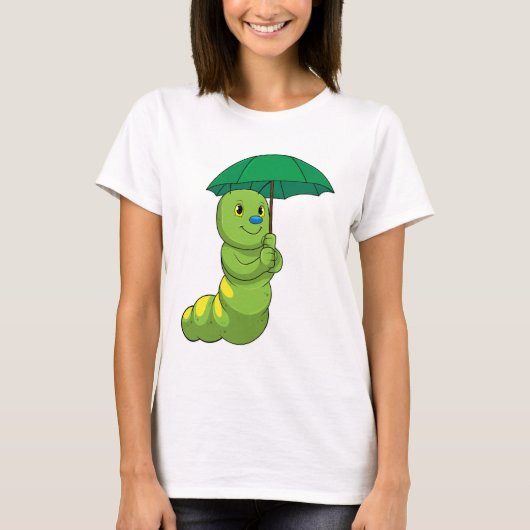 傘で雨が降ったもむし Tシャツ (正面)