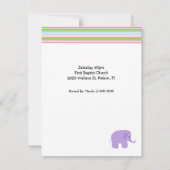 傘とゾウのベビーシャワー招待状 招待状 (裏面)