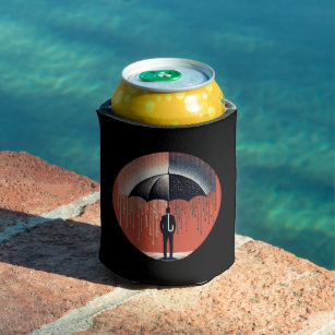 傘とバイナリコード – 保護芸術 缶クーラー