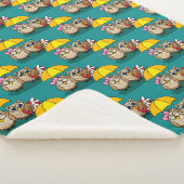 傘とレッドチョコレートボックスが付いたかわいいフクロウ好き シェルパブランケット (3/4)