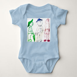 傘と二人の友人 ベビーボディスーツ
