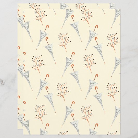 傘と葉 (正面/裏面)