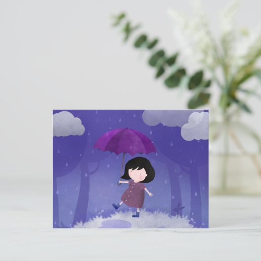 傘に雨が降る – はがき (スタンド正面)