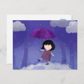 傘に雨が降る – はがき (正面/裏面)