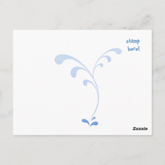 傘に雨が降る – はがき (裏面)