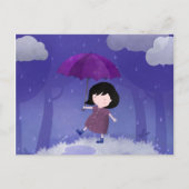 傘に雨が降る – はがき (正面)