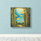 傘のつる植物：自然のキャノピー キャンバスプリント (インサイチュ (ウッドフロア))